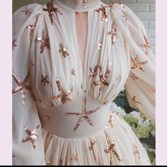 🆕 Sequin Beach Star Sheer Summer Maxi Dress S:Sm - Picture 5 of 9